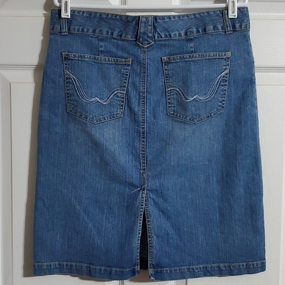 Kikit Jeans Medium Wash 5 Pocket Denim Jean Skirt Sz 14 Vintage Y2K Boho Western - Picture 4 of 11